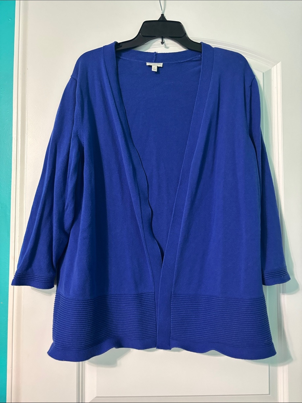 Talbots Royal Blue Cobalt Open Front Cardigan Sweater